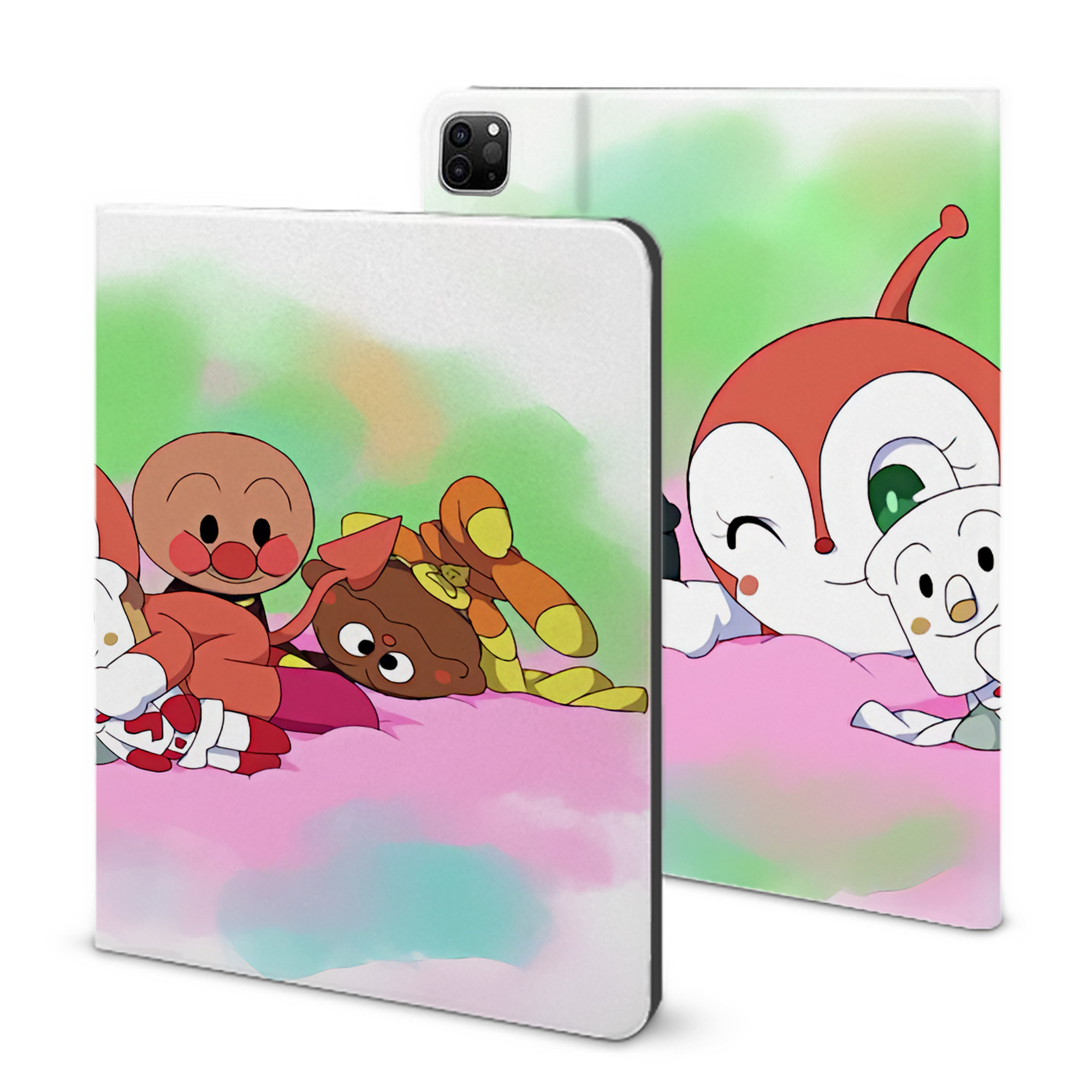 （画像用） アンパンマン Anpanman IPad ケース ブック型 PUレザー TPU 耐衝撃 軽量 薄型 ペン収納なし 全面保護 IPad 各モデル対応